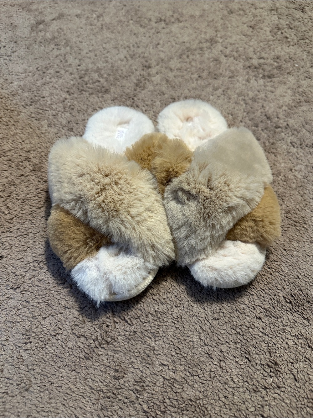 Fluffy X Band Scuff Slippers